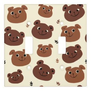 Funny bear face light switch cover