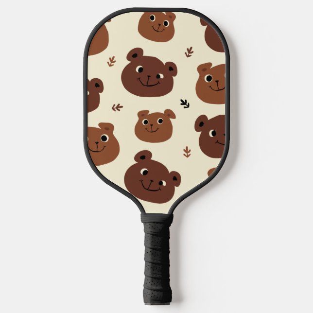 Funny bear face pickleball paddle (Front)