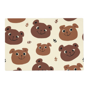 Funny bear face placemat