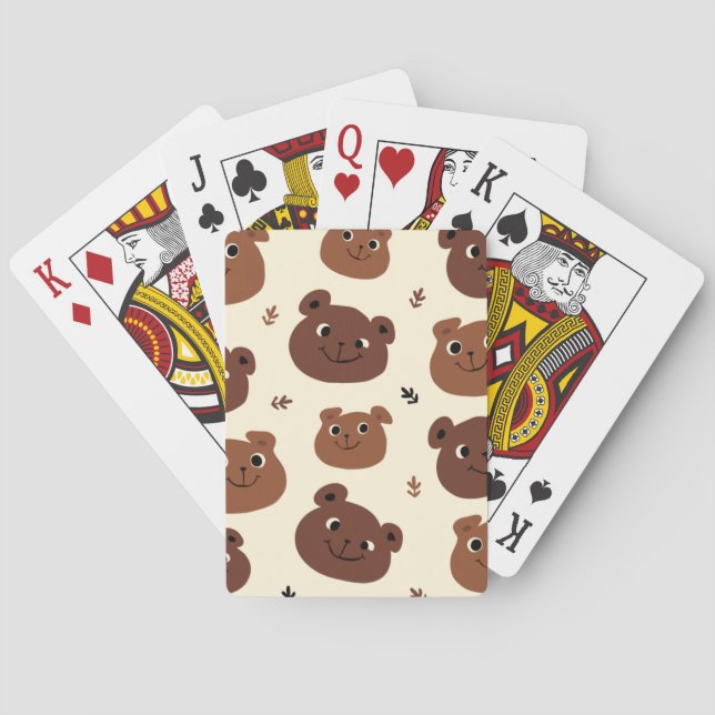 Funny bear face poker cards (Back)