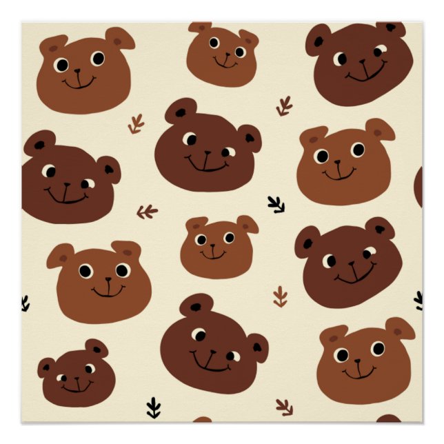 Funny bear face poster (Front)