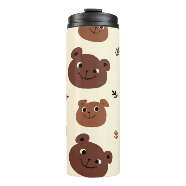 Funny bear face thermal tumbler (Front)