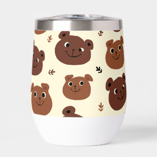 Funny bear face thermal wine tumbler