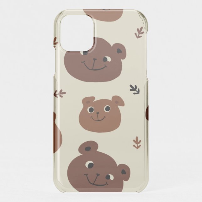 Funny bear face uncommon iPhone case (Back)