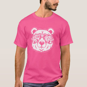 Funny Bear Face With Sunglasses Bearly Awake Bear T-Shirt