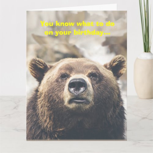 Funny Bear Giant Birthday Card Bear Pun Custom