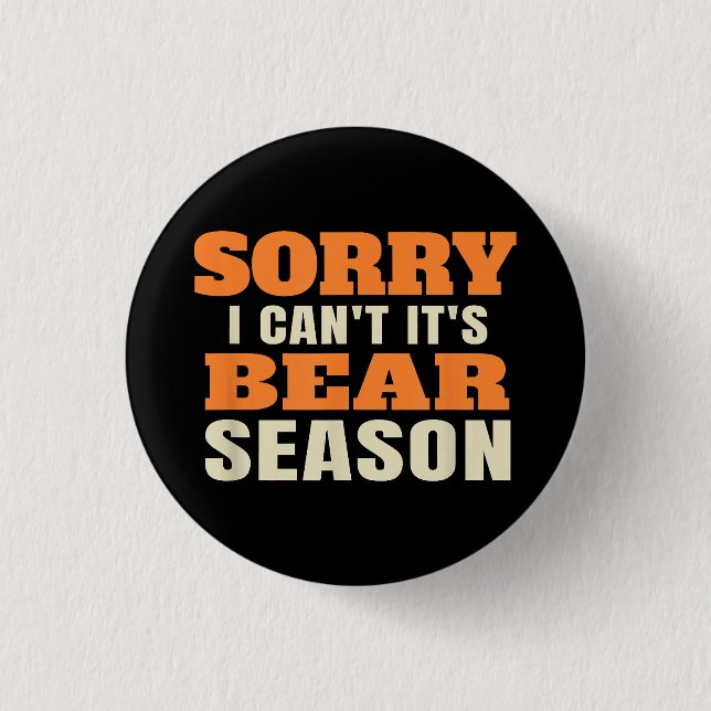 Funny Bear Hunting Button (Front)