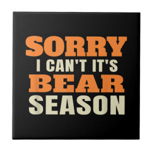 Funny Bear Hunting Ceramic Tile