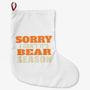 Funny Bear Hunting Large Christmas Stocking