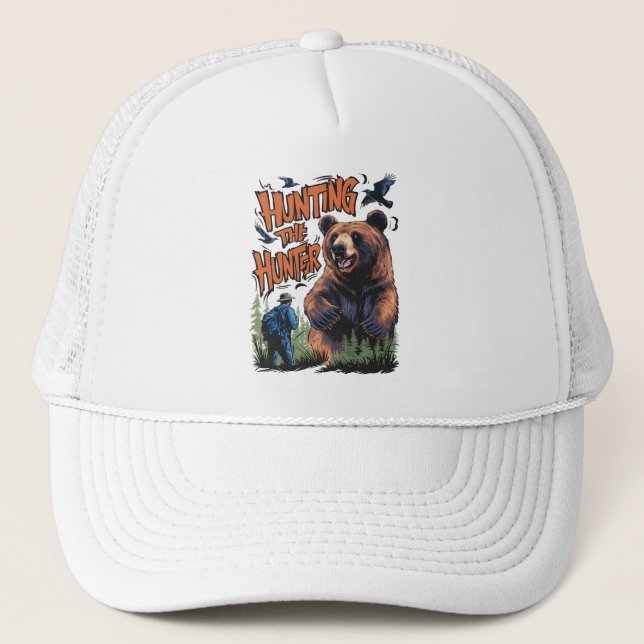 Funny Bear Hunting Trucker Hat (Front)