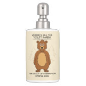 Funny Bear out of Hibernation Cartoon Bath Set (Front)