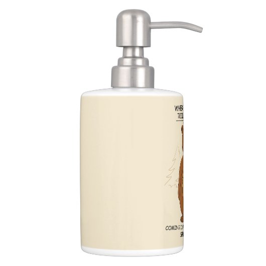 Funny Bear out of Hibernation Cartoon Bath Set (Right)