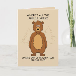 Funny Bear out of Hibernation Cartoon Card