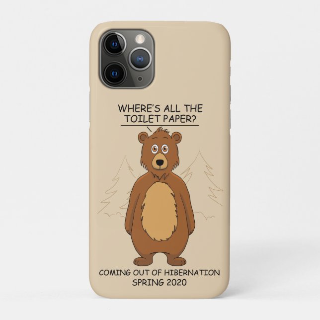 Funny Bear out of Hibernation Cartoon Case-Mate iPhone Case (Back)