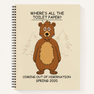 Funny Bear out of Hibernation Cartoon Notebook