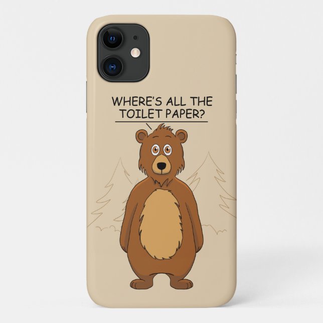 Funny Bear Out of Toilet Paper Case-Mate iPhone Case (Back)