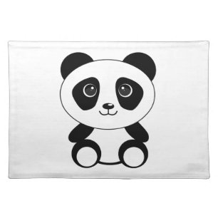 Funny bear panda bear panda animals cloth placemat