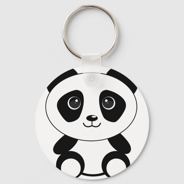 Funny bear panda bear panda animals keychain (Front)