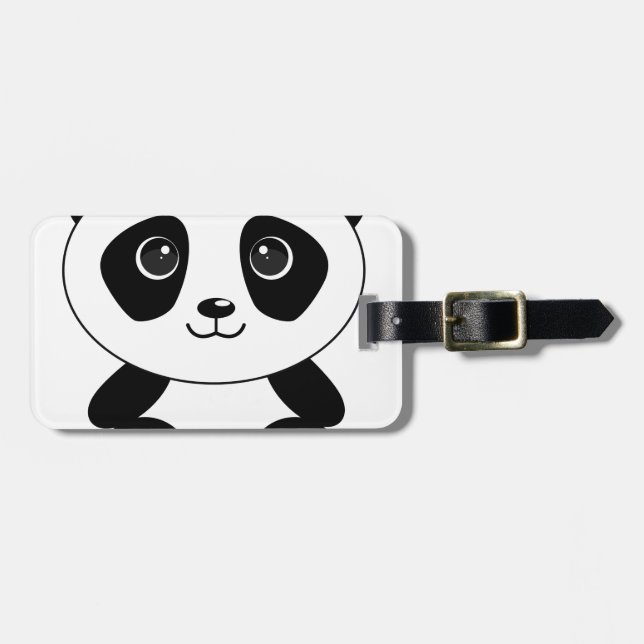 Funny bear panda bear panda animals luggage tag (Front Horizontal)