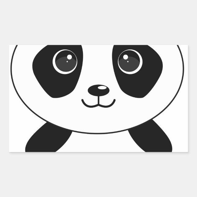 Funny bear panda bear panda animals rectangular sticker (Front)