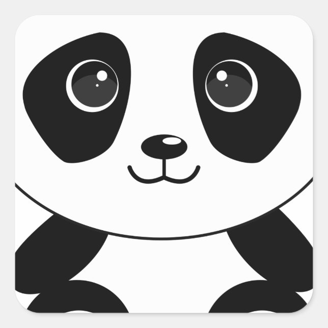 Funny bear panda bear panda animals square sticker (Front)