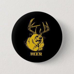 Funny Bear Plus Deer Equals Beer Deer Hunting Usa Button