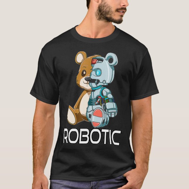 Funny Bear Robot Robotic Cuddling Cyborg  T-Shirt (Front)