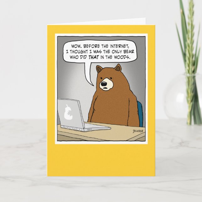 Funny Bear Surfing the Internet Card (Front)