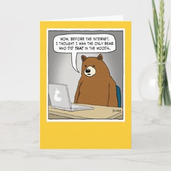 Funny Bear Surfing The Internet Card by chuckink at Zazzle