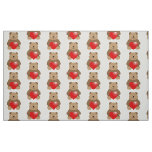 Funny bear with a heart fabric
