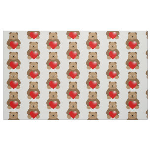 Funny bear with a heart fabric
