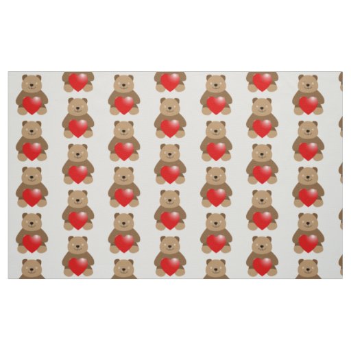 Funny bear with a heart fabric
