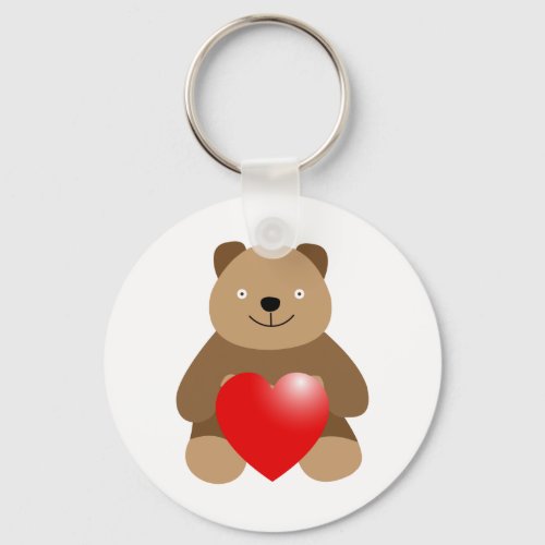 Funny bear with a heart keychain