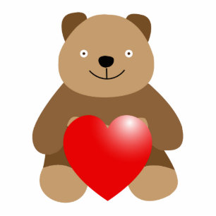 Funny bear with a heart statuette