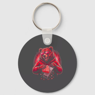 Funny Bear With Cheese Grater Hat Valentine Cheesy Keychain