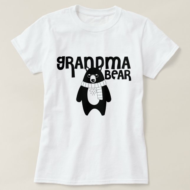 Funny Bear With Scarf Grandma Bear Grandma Shirt (Design Front)