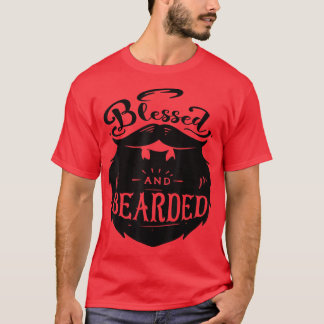 Funny Beard Blessed And Bearded Dad Husband Boyfr T-Shirt