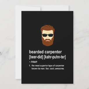 Funny Beard Carpenter Gift  Men Announcement
