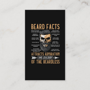 Funny Beard Facts Bearded Man Mustache Humor Business Card