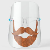 Funny Beard & Handlebar Mustache Facial Hair Face Shield (Front)