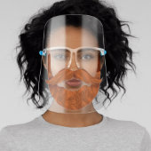 Funny Beard & Handlebar Mustache Facial Hair Face Shield (Insitu)