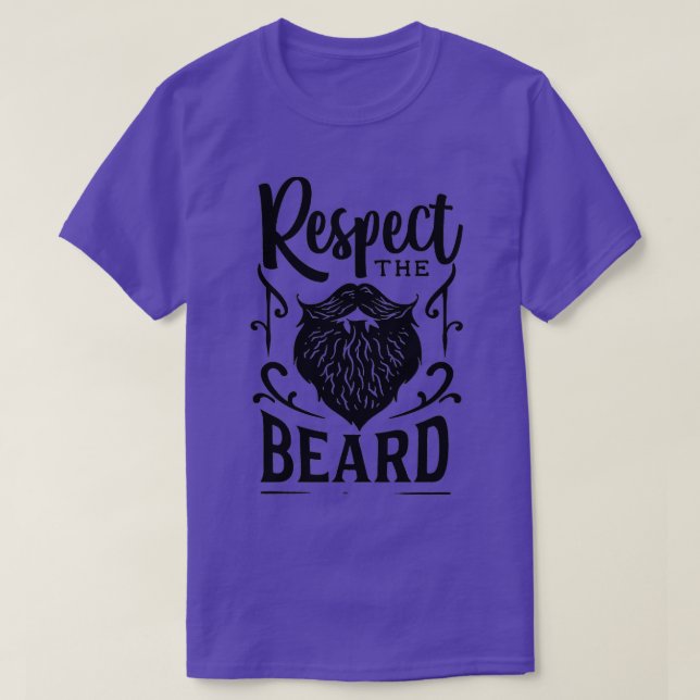 Funny Beard Hipster Men Lettering Typography 14 T-Shirt (Design Front)