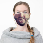 funny beard man tongue out adult cloth face mask (Worn)