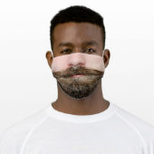 Funny beard mouth photo adult cloth face mask (Worn)