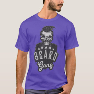 Funny Beard Retro Facial Hair Mustache Beard Gang  T-Shirt