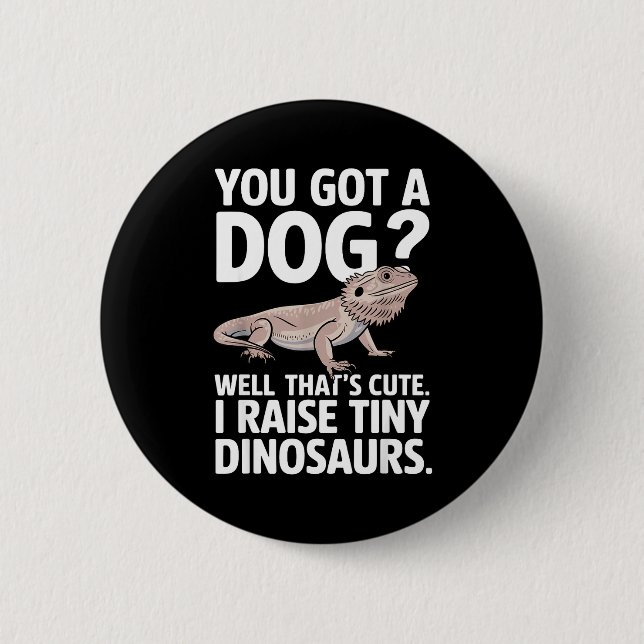 Funny Bearded Dragon Art For Men Women Bearded Dra Button (Front)