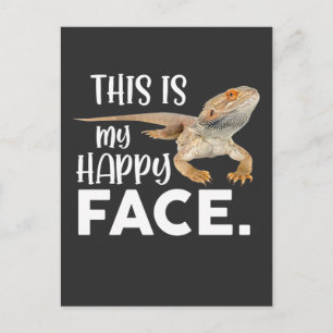 Funny Bearded Dragon Face Animal Humor Postcard