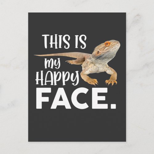 Funny Bearded Dragon Face Animal Humor Postcard