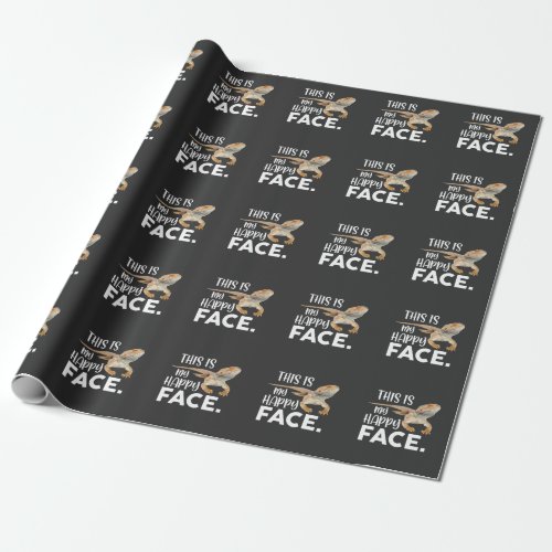 Funny Bearded Dragon Face Animal Humor Wrapping Paper