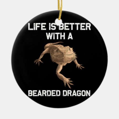 Funny Bearded Dragon Gift For Men Women Lizard Ceramic Ornament